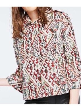 ba&sh Aztec Jacquard Jacket Geometric Woven Western
